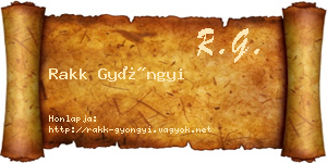 Rakk Gyöngyi névjegykártya